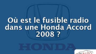 Où est le fusible radio dans une Honda Accord 2008 ?